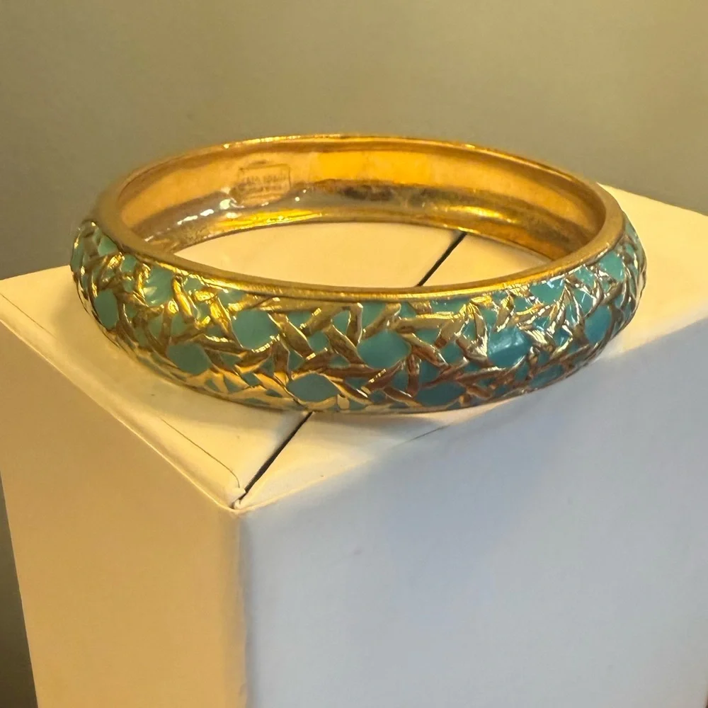 kate spade Gold-Tone Turquoise Enamel Cloisonné Bangle - Picture 2 of 8